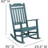 Flash Furniture Set of 2 Winston All-Weather Rocking Chair in Red Faux Wood(Teal)