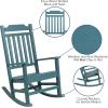 Flash Furniture Set of 2 Winston All-Weather Rocking Chair in Red Faux Wood(Teal)