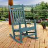Flash Furniture Set of 2 Winston All-Weather Rocking Chair in Red Faux Wood(Teal)