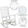 Flash Furniture Set of 2 Winston All-Weather Rocking Chair in Red Faux Wood(White)