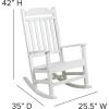 Flash Furniture Set of 2 Winston All-Weather Rocking Chair in Red Faux Wood(White)