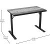 Flash Furniture Shan 43″ Commercial Grade Gaming Desk with LED Lights – Black Steel Frame – Tempered Glass Desktop – Home or Office Computer Table – Wired LED Remote