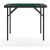 Flash Furniture Silas 34.5″ Square Folding Card Table with Felt Green Surface and Cup Holders, Portable Folding Game Table for 4 Players, White/Green(Black Top/Green Felt Surface)