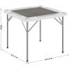 Flash Furniture Silas 34.5″ Square Folding Card Table with Felt Green Surface and Cup Holders, Portable Folding Game Table for 4 Players, White/Green(White Top/Gray Felt Surface)