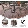 Flash Furniture TLH-071RD-017CBZ2-GG Lila 23.75” Round Glass Table with 2 Metal Aluminum Slat Stack Chairs, Bronze(Bronze)