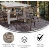 Flash Furniture TLH-072RD-017CBZ4-GG Lila 31.5” Round Glass Table with 4 Metal Aluminum Slat Stack Chairs, Bronze(Bronze)
