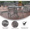 Flash Furniture TLH-072RD-017CBZ4-GG Lila 31.5” Round Glass Table with 4 Metal Aluminum Slat Stack Chairs, Bronze(Silver)