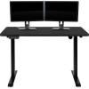 Flash Furniture Tanner Electric Height Adjustable Standing Desk – Table Top 48″ Wide – 24″ Deep (Mahogany)(Black)