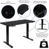 Flash Furniture Tanner Electric Height Adjustable Standing Desk – Table Top 48″ Wide – 24″ Deep (Mahogany)(Black)
