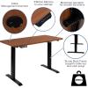 Flash Furniture Tanner Electric Height Adjustable Standing Desk – Table Top 48″ Wide – 24″ Deep (Mahogany)(Mahogany)