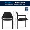 Flash Furniture Tiffany Side Reception Chair with Armrests, Stackable Vinyl Waiting Room Chair for Commercial or Residential Use, Navy(Black Vinyl)
