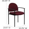 Flash Furniture Tiffany Side Reception Chair with Armrests, Stackable Vinyl Waiting Room Chair for Commercial or Residential Use, Navy(Burgundy Fabric)