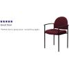 Flash Furniture Tiffany Side Reception Chair with Armrests, Stackable Vinyl Waiting Room Chair for Commercial or Residential Use, Navy(Burgundy Fabric)
