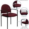 Flash Furniture Tiffany Side Reception Chair with Armrests, Stackable Vinyl Waiting Room Chair for Commercial or Residential Use, Navy(Burgundy Fabric)