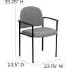 Flash Furniture Tiffany Side Reception Chair with Armrests, Stackable Vinyl Waiting Room Chair for Commercial or Residential Use, Navy(Gray Fabric)