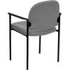 Flash Furniture Tiffany Side Reception Chair with Armrests, Stackable Vinyl Waiting Room Chair for Commercial or Residential Use, Navy(Gray Fabric)