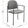 Flash Furniture Tiffany Side Reception Chair with Armrests, Stackable Vinyl Waiting Room Chair for Commercial or Residential Use, Navy(Gray Vinyl)