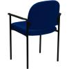 Flash Furniture Tiffany Side Reception Chair with Armrests, Stackable Vinyl Waiting Room Chair for Commercial or Residential Use, Navy(Navy Fabric)