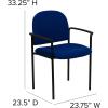 Flash Furniture Tiffany Side Reception Chair with Armrests, Stackable Vinyl Waiting Room Chair for Commercial or Residential Use, Navy(Navy Fabric)