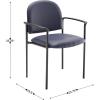 Flash Furniture Tiffany Side Reception Chair with Armrests, Stackable Vinyl Waiting Room Chair for Commercial or Residential Use, Navy(Navy Vinyl)