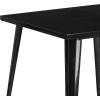 Flash Furniture Toby Commercial Grade 31.75″ Square Black Metal Indoor-Outdoor Table(Black)