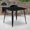 Flash Furniture Toby Commercial Grade 31.75″ Square Black Metal Indoor-Outdoor Table(Black)