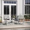 Flash Furniture Tolleson Adirondack Dining Chair with Cup Holder, Commercial Weather Resistant Recycled HDPE Adirondack Chair, Fold Out Cupholder, White(White)