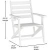 Flash Furniture Tolleson Adirondack Dining Chair with Cup Holder, Commercial Weather Resistant Recycled HDPE Adirondack Chair, Fold Out Cupholder, White(White)