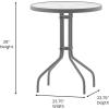 Flash Furniture Tory 31.5″ x 55″ Rectangular Tempered Glass Metal Patio Table with Umbrella Hole, Modern Rippled Glass Outdoor Dining Table, Black(Clear Top/Silver Frame)