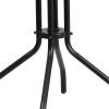 Flash Furniture Tory 31.5″ x 55″ Rectangular Tempered Glass Metal Patio Table with Umbrella Hole, Modern Rippled Glass Outdoor Dining Table, Black(Clear)