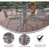 Flash Furniture Tory 31.5″ x 55″ Rectangular Tempered Glass Metal Patio Table with Umbrella Hole, Modern Rippled Glass Outdoor Dining Table, Black(Clear Top/Silver Frame)