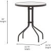 Flash Furniture Tory 31.5″ x 55″ Rectangular Tempered Glass Metal Patio Table with Umbrella Hole, Modern Rippled Glass Outdoor Dining Table, Black(Clear Top/Bronze Frame)