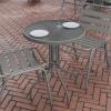 Flash Furniture Tory 31.5″ x 55″ Rectangular Tempered Glass Metal Patio Table with Umbrella Hole, Modern Rippled Glass Outdoor Dining Table, Black(Clear Top/Silver Frame)