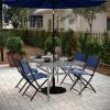 Flash Furniture Tory Rectangle Patio Table with Umbrella Hole, Commercial All-Weather Table with Heat Resistant Tempered Glass, Steel Tube Frame, 35x 59, Black(Clear Top/Silver Frame)