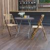 Flash Furniture Trellis Commercial Grade 2.6-Foot Round Brown Rattan Plastic Folding Table