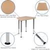 Flash Furniture Triangular Natural Collaborative Student Desk (Adjustable from 22.3″ to 34″) – Home and Classroom(Hexagon)