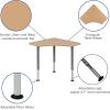Flash Furniture Triangular Natural Collaborative Student Desk (Adjustable from 22.3″ to 34″) – Home and Classroom(Triangular)