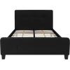 Flash Furniture Tribeca Full Size Tufted Upholstered Platform Bed in Black Fabric(Black)