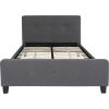Flash Furniture Tribeca Full Size Tufted Upholstered Platform Bed in Black Fabric(Dark Gray)