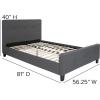 Flash Furniture Tribeca Full Size Tufted Upholstered Platform Bed in Black Fabric(Dark Gray)