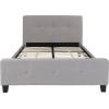 Flash Furniture Tribeca Full Size Tufted Upholstered Platform Bed in Black Fabric(Light Gray)
