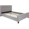Flash Furniture Tribeca Full Size Tufted Upholstered Platform Bed in Black Fabric(Light Gray)