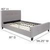 Flash Furniture Tribeca Full Size Tufted Upholstered Platform Bed in Black Fabric(Light Gray)
