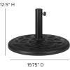 Flash Furniture Universal Black Cement Patio Umbrella Base with Weatherproof Plastic Polymer Coating – 19.25″ Diameter(Black)