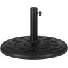 Flash Furniture Universal Black Cement Patio Umbrella Base with Weatherproof Plastic Polymer Coating – 19.25″ Diameter(Black)