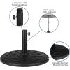 Flash Furniture Universal Black Cement Patio Umbrella Base with Weatherproof Plastic Polymer Coating – 19.25″ Diameter(Black)
