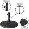 Flash Furniture Universal Black Cement Patio Umbrella Base with Weatherproof Plastic Polymer Coating – 19.25″ Diameter(Bronze)