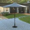 Flash Furniture Universal Black Cement Patio Umbrella Base with Weatherproof Plastic Polymer Coating – 19.25″ Diameter(Gray)