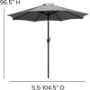Flash Furniture Universal Black Cement Patio Umbrella Base with Weatherproof Plastic Polymer Coating – 19.25″ Diameter(Gray)