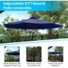 Flash Furniture Universal Black Cement Patio Umbrella Base with Weatherproof Plastic Polymer Coating – 19.25″ Diameter(Navy)
